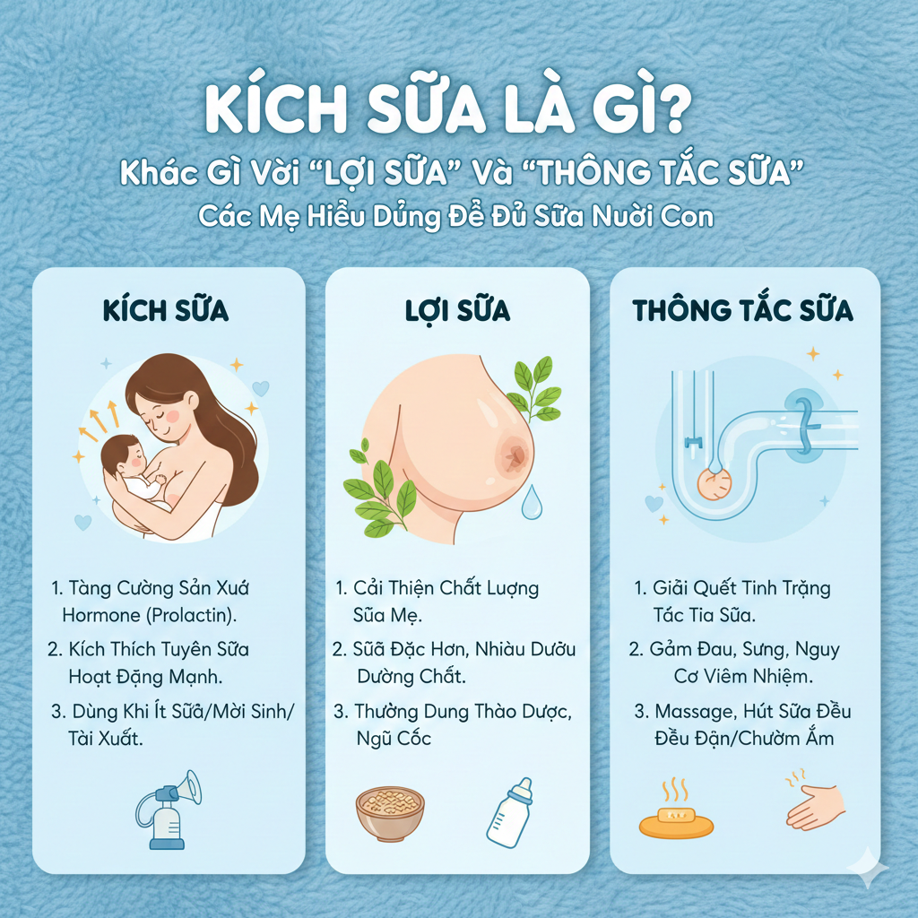 Kích Sữa Là Gì? Khác Gì Với “Lợi Sữa” Và “Thông Tắc Sữa” các mẹ hiểu đúng để đủ sữa nuôi con